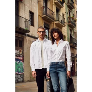 Camisa de mujer Clique Garland 027321, Blanco, con modelos Oxford y Garland