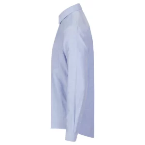Camisa de hombre Clique Oxford 027311, Azul real, lateral izquierdo