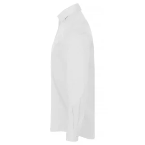 Camisa hombre CLIQUE STRETCH SHIRT L/S 027960, White, lateral izquierdo