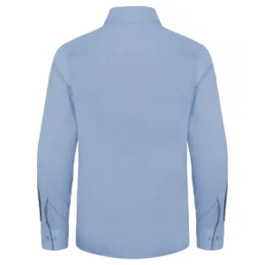 Camisa hombre CLIQUE STRETCH SHIRT L/S 027960, Light blue, vista posterior