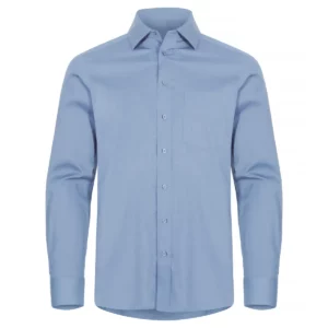 Camisa hombre CLIQUE STRETCH SHIRT L/S 027960, Light blue, vista frontal