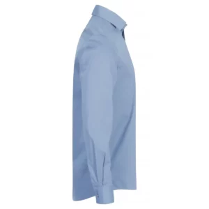 Camisa hombre CLIQUE STRETCH SHIRT L/S 027960, Light blue, lateral derecho