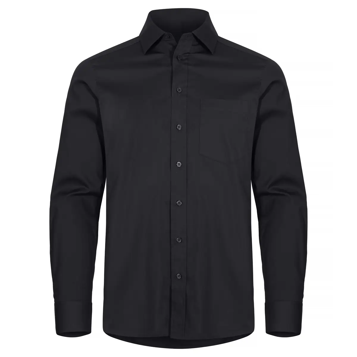 Camisa hombre CLIQUE STRETCH SHIRT L/S 027960 15 Camisa hombre CLIQUE STRETCH SHIRT L/S 027960, Black, vista frontal