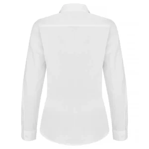 Camisa mujer CLIQUE STRETCH SHIRT L/S WOMEN 027961, White, vista posterior