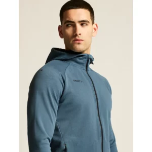 Chaqueta hombre CRAFT ADV UNIFY FZ HOOD 1909132, Real, con modelo, detalle de cuello y hombro