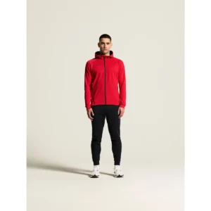 Chaqueta hombre CRAFT ADV UNIFY FZ HOOD 1909132, Bright red, con modelo, vista frontal de cuerpo entero