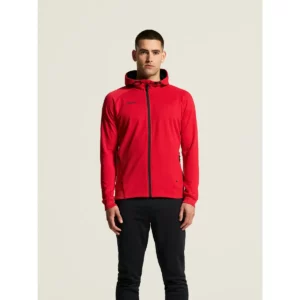 Chaqueta hombre CRAFT ADV UNIFY FZ HOOD 1909132, Bright red, con modelo, vista frontal