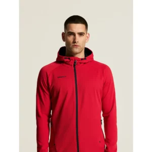 Chaqueta hombre CRAFT ADV UNIFY FZ HOOD 1909132, Bright red, con modelo, vista frontal