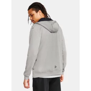Chaqueta hombre CRAFT ADV UNIFY FZ HOOD 1909132, Grey melange, con modelo, vista posterior de tres cuartos
