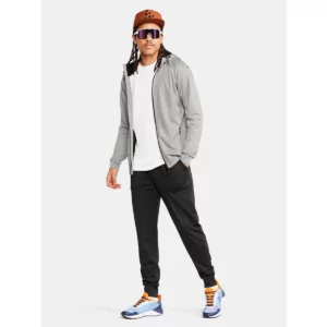 Chaqueta hombre CRAFT ADV UNIFY FZ HOOD 1909132, Grey melange, con modelo, vista frontal de cuerpo entero con chaqueta abierta