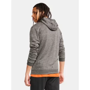 Chaqueta hombre CRAFT ADV UNIFY FZ HOOD 1909132, Dark grey melange, con modelo, vista posterior de tres cuartos