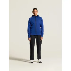 Chaqueta mujer CRAFT ADV UNIFY FZ HOOD 1909133, Club cobolt, con modelo, vista frontal de cuerpo entero