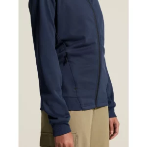 Chaqueta mujer CRAFT ADV UNIFY FZ HOOD 1909133, Navy, con modelo, detalle del bolsillo lateral