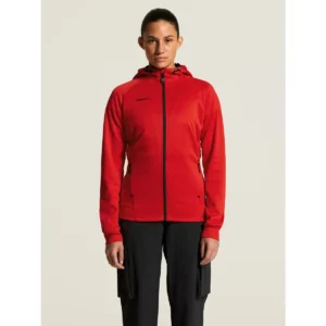 Chaqueta mujer CRAFT ADV UNIFY FZ HOOD 1909133, Bright red, con modelo, vista frontal