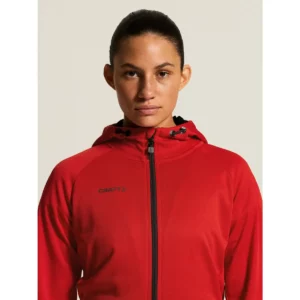 Chaqueta mujer CRAFT ADV UNIFY FZ HOOD 1909133, Bright red, con modelo, vista frontal