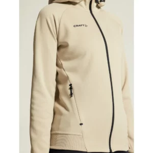 Chaqueta mujer CRAFT ADV UNIFY FZ HOOD 1909133, Hay, con modelo, detalle del bolsillo lateral