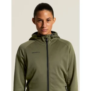 Chaqueta mujer CRAFT ADV UNIFY FZ HOOD 1909133, Woods, con modelo, vista frontal