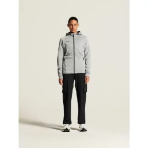 Chaqueta mujer CRAFT ADV UNIFY FZ HOOD 1909133, Grey melange, con modelo, vista frontal de cuerpo entero