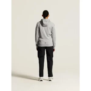 Chaqueta mujer CRAFT ADV UNIFY FZ HOOD 1909133, Grey melange, con modelo, vista posterior de cuerpo entero