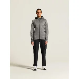 Chaqueta mujer CRAFT ADV UNIFY FZ HOOD 1909133, Dark grey melange, con modelo, vista frontal de cuerpo entero