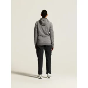 Chaqueta mujer CRAFT ADV UNIFY FZ HOOD 1909133, Dark grey melange, con modelo, vista posterior de cuerpo entero