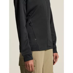 Chaqueta mujer CRAFT ADV UNIFY FZ HOOD 1909133, Negro, con modelo, detalle del bolsillo lateral
