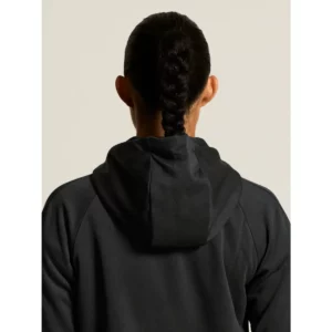 Chaqueta mujer CRAFT ADV UNIFY FZ HOOD 1909133, Negro, con modelo, detalle posterior de capucha
