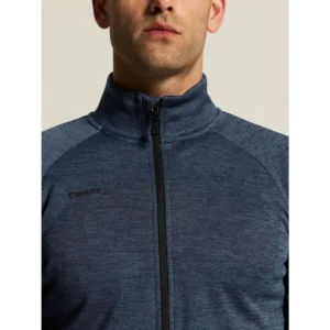 Chaqueta hombre CRAFT ADV UNIFY JACKET 1909134, Blaze melange, con modelo, detalle de cuello y pecho
