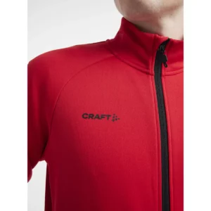 Chaqueta hombre CRAFT ADV UNIFY JACKET 1909134, Bright red, con modelo, detalle de cuello y pecho