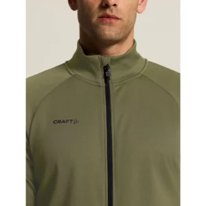 Chaqueta hombre CRAFT ADV UNIFY JACKET 1909134, Woods, con modelo, detalle de cuello y pecho