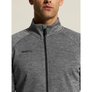 Chaqueta hombre CRAFT ADV UNIFY JACKET 1909134, Dark grey melange, con modelo, detalle de cuello y pecho