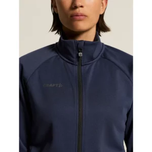 Chaqueta mujer CRAFT ADV UNIFY JACKET 1909135, Navy, con modelo, detalle de cuello y pecho