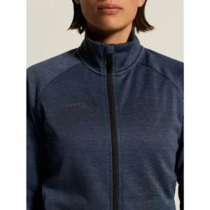 Chaqueta mujer CRAFT ADV UNIFY JACKET 1909135, Blaze melange, con modelo, detalle de cuello y pecho