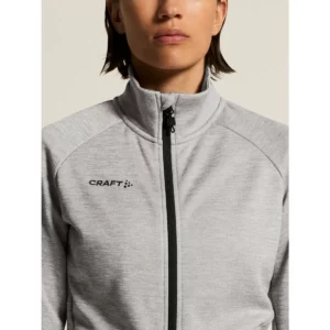Chaqueta mujer CRAFT ADV UNIFY JACKET 1909135, Grey melange, con modelo, detalle de cuello y pecho