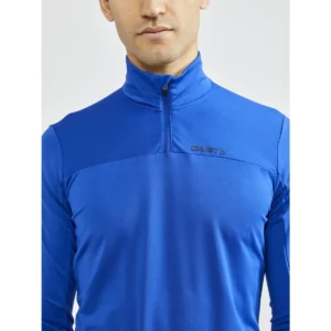 Polar hombre CRAFT CORE GAIN MIDLAYER 1909496, con modelo, detalle frontal del cuello