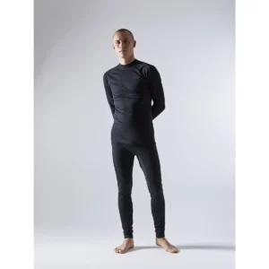Conjunto térmico hombre CRAFT CORE WARM BASELAYER 1909709, Negro, con modelo, vista frontal del conjunto