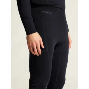 Conjunto térmico hombre CRAFT CORE WARM BASELAYER 1909709, Negro, con modelo, detalle de cintura y puño