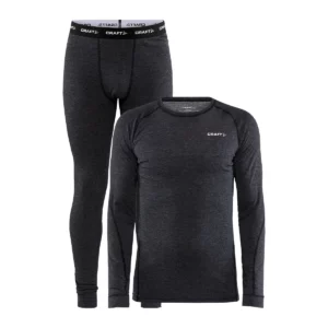 Conjunto interior hombre CRAFT CORE WOOL MERINO SET 1909711, Black melange, vista frontal