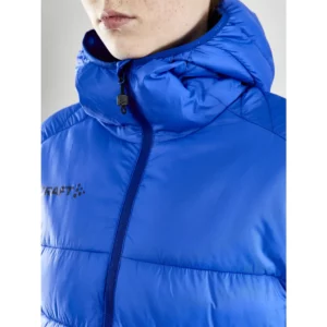 Chaqueta mujer CRAFT CORE EXPLORE ISOLATE JACKET 1910391, con modelo, detalle del cuello y la cremallera