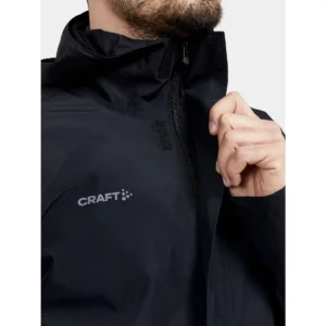 Conjunto de lluvia Craft Core Explore Rain Set M 1910994, Negro, detalle de cuello y cremallera