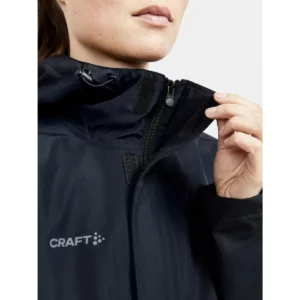 Conjunto de lluvia Craft Core Explore Rain Set W 1911775, Negro, detalle de cuello y cremallera