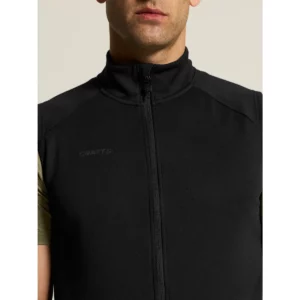 Chaleco hombre CRAFT ADV UNIFY VEST 1912161, Negro, con modelo, detalle del cuello y el cierre