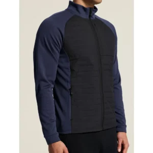 Chaqueta hombre CRAFT ADV UNIFY HYBRID JACKET 1912224, Navy/Black, con modelo, detalle frontal