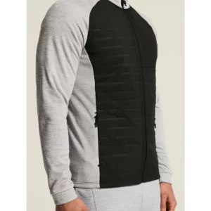 Chaqueta hombre CRAFT ADV UNIFY HYBRID JACKET 1912224, Grey melange/Black, con modelo, detalle frontal