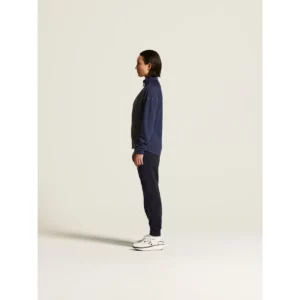 Chaqueta mujer CRAFT ADV UNIFY HYBRID JACKET 1912225, Navy/Black, con modelo, vista lateral del conjunto
