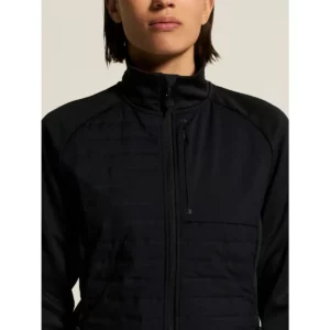 Chaqueta mujer CRAFT ADV UNIFY HYBRID JACKET 1912225, Negro, con modelo, detalle del cuello y el frontal