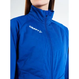 Chaqueta mujer CRAFT ADV NORDIC SKI CLUB JACKET 1912525, Club cobolt, con modelo, detalle del cuello y el cierre