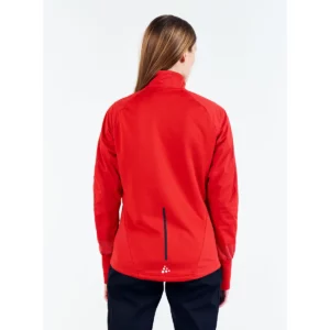 Chaqueta mujer CRAFT ADV NORDIC SKI CLUB JACKET 1912525, Bright red, con modelo, vista posterior de tres cuartos