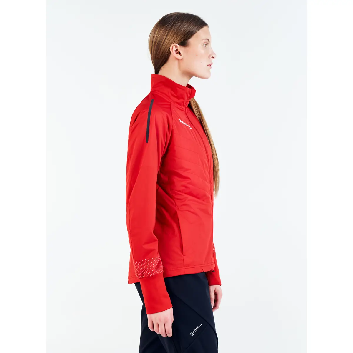 Chaqueta mujer CRAFT ADV NORDIC SKI CLUB JACKET 1912525 22 Chaqueta mujer CRAFT ADV NORDIC SKI CLUB JACKET 1912525, Bright red, con modelo, vista lateral