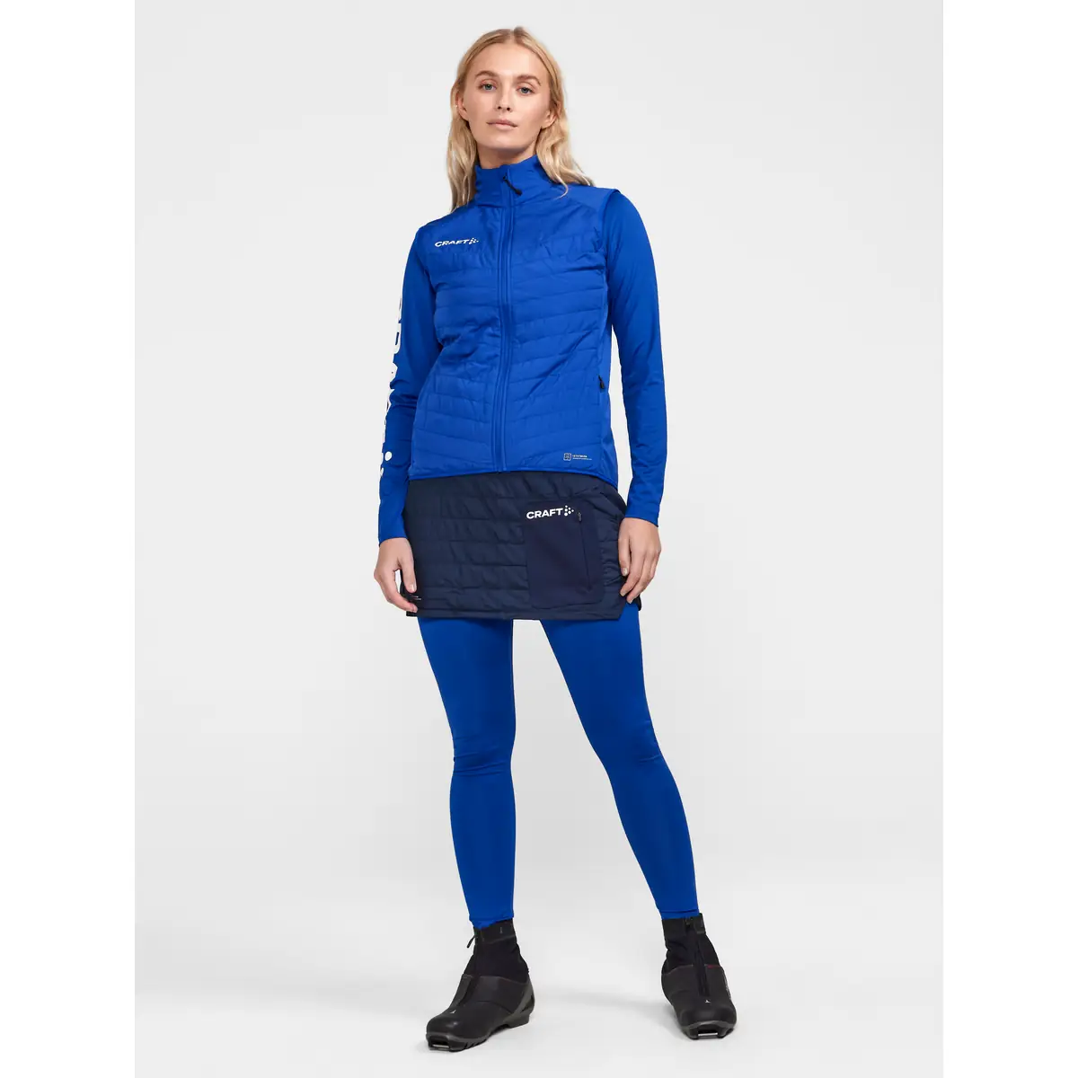 Chaleco mujer CRAFT ADV NORDIC SKI CLUB VEST 1912526 12 Chaleco mujer CRAFT ADV NORDIC SKI CLUB VEST 1912526, Club cobolt, con modelo, vista frontal